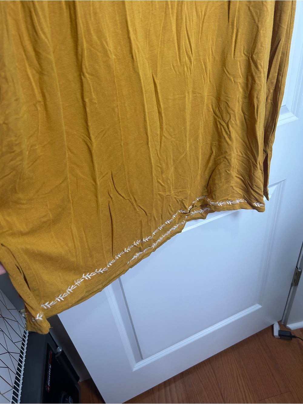 Philosophy Mustard Yellow Embroidered Scoop Neck Dress - Picture 4 of 7